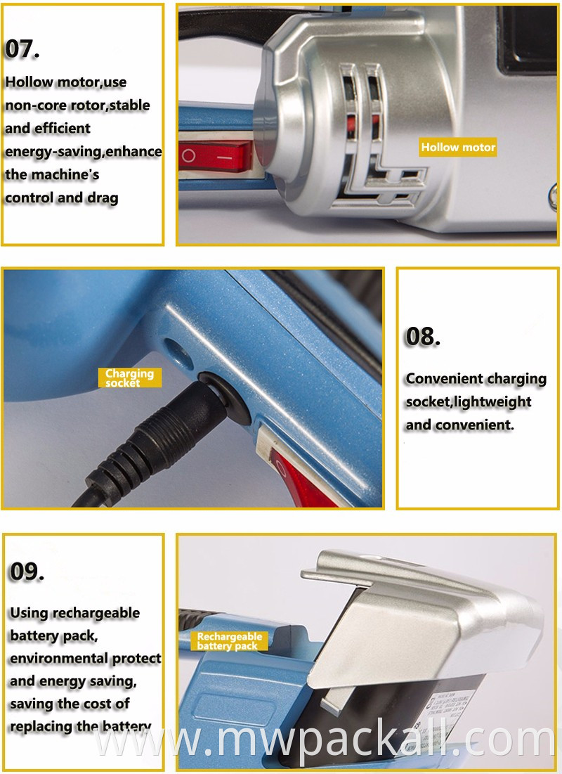 Hand Strapping Tool JDC13/16 with Rechargeable Battery Power/PE/PET Electric Strapping Machine with CE certification